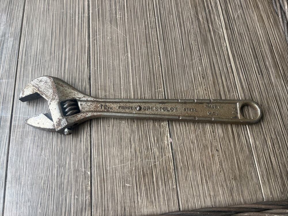 Vintage Crescent Crestoloy 12" Adjustable Wrench Jamestown NY USA Works